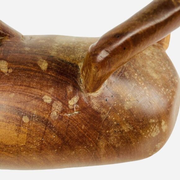 Vintage MCM Carved Natural Wood Gazelle Statue 15" African Folk Art Minimalist - Picture 8 of 12